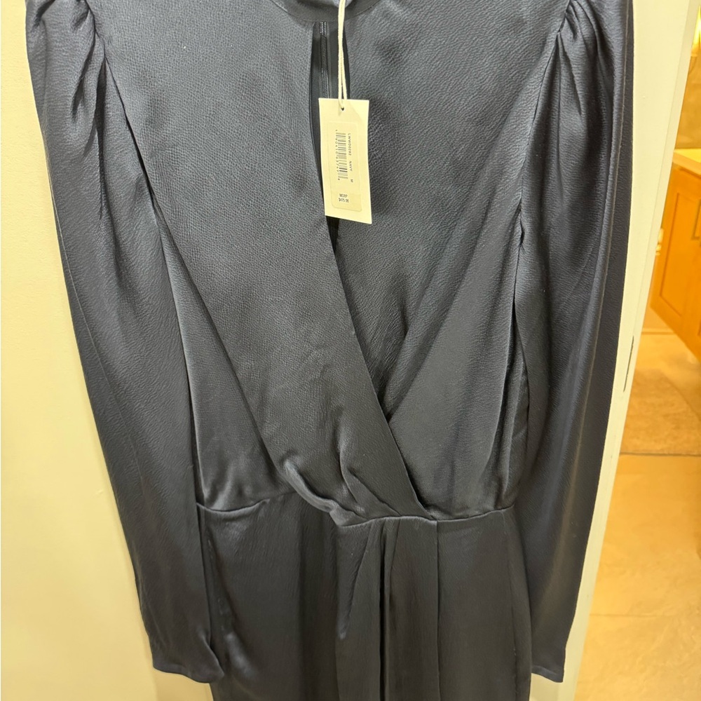 Frame Long Sleeve Dress in Navy Blue